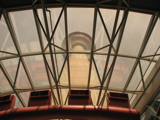 The Calgary Tower from below.