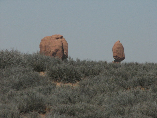Balanced Rock, behind a hill