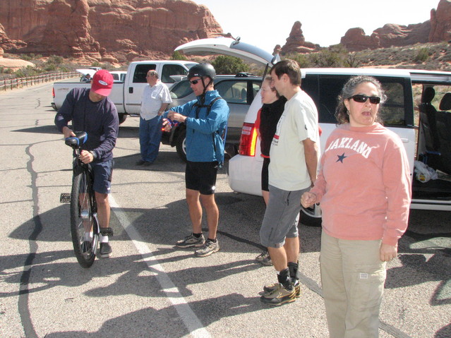 Preparing for the first leg of the ride