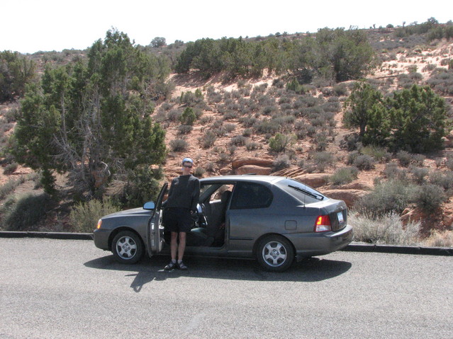 Heather at the first checkpoint