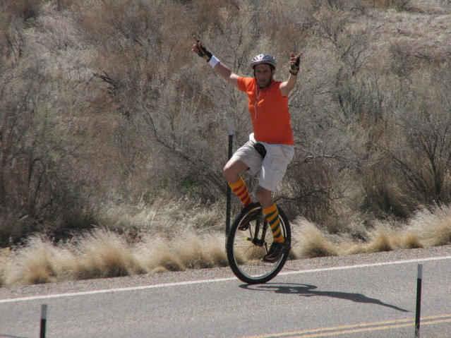 Jim finishing the first leg