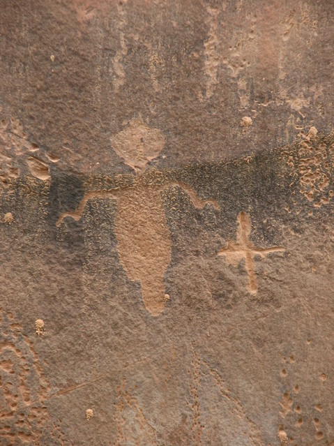 Petroglyph of a prehistoric person on a BC wheel?