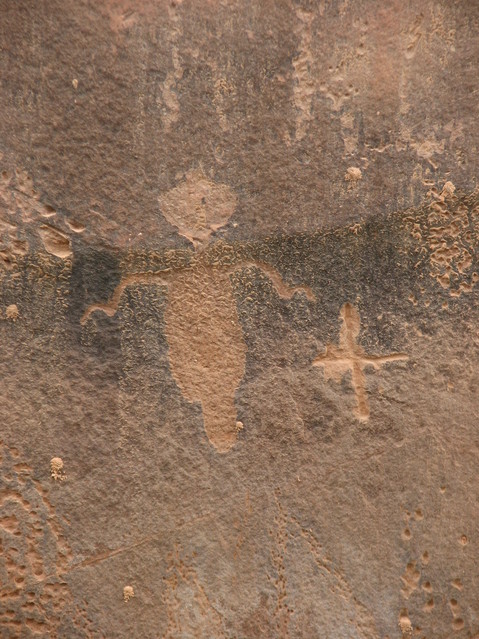 Petroglyph of a prehistoric person on a BC wheel?