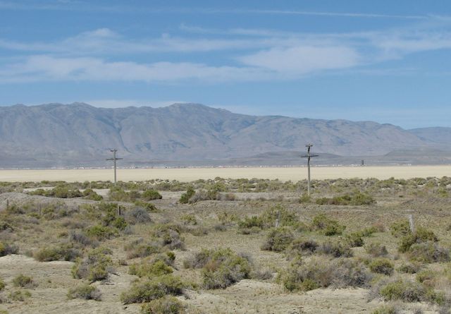 img_8906.jpg: Black Rock City from the other side of the Playa, a few days before it opens