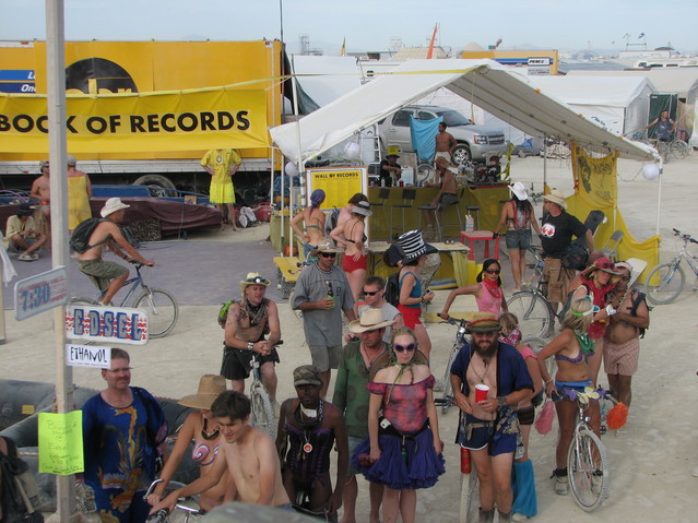 img_9483.jpg: Playa Book of Records, and onlookers