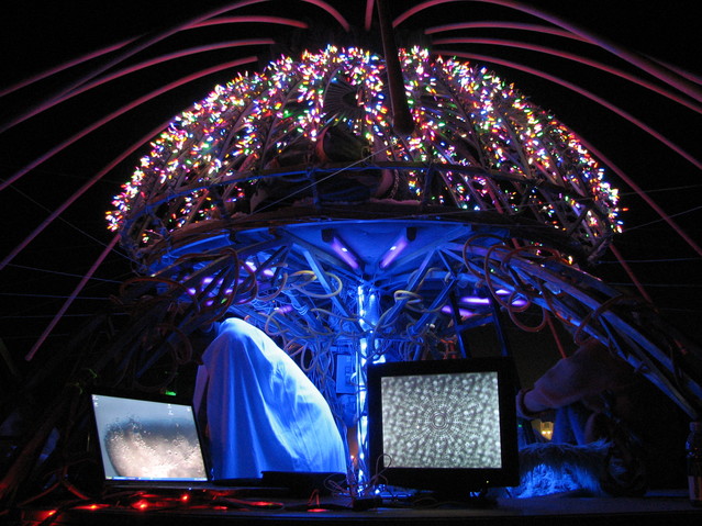 img_9668.jpg: The mesmerizing jellyfish art car, with computer controls
